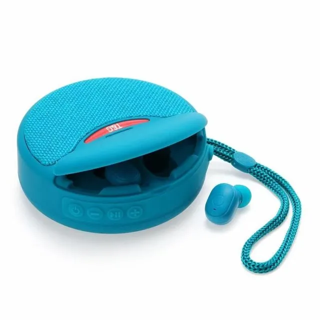 2-in-1 Portable Speaker and Earbuds