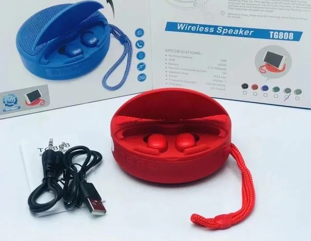 2-in-1 Portable Speaker and Earbuds