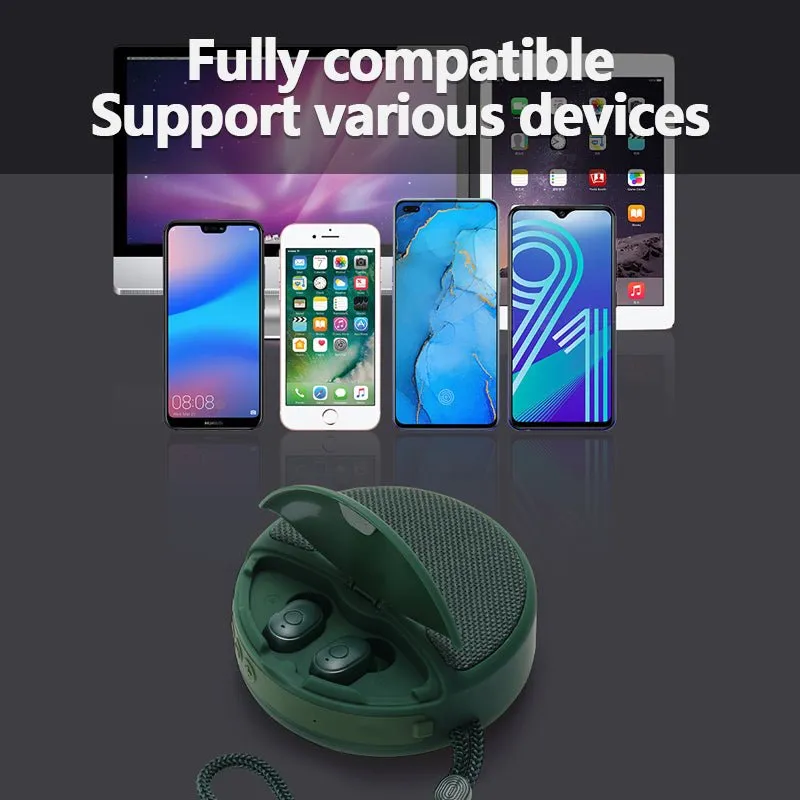 2-in-1 Portable Speaker and Earbuds