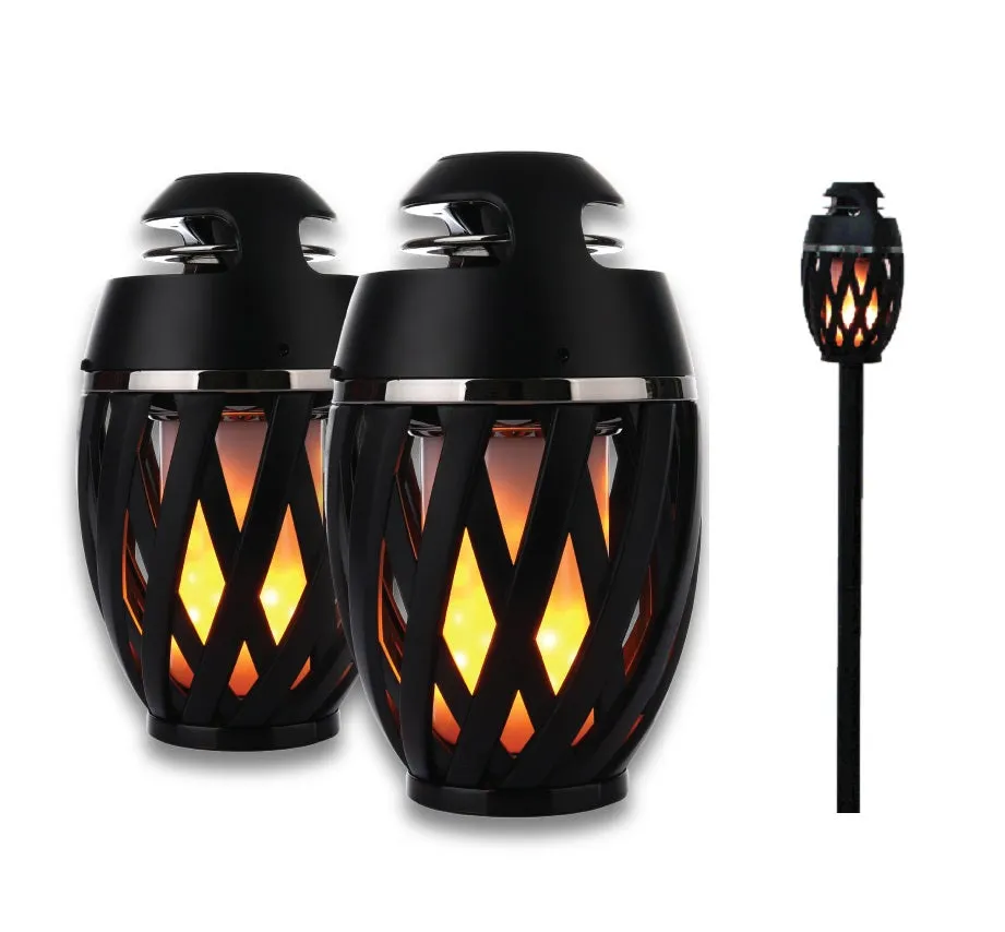 2-Pack Bluetooth Flame Speaker with 5 ft Pole