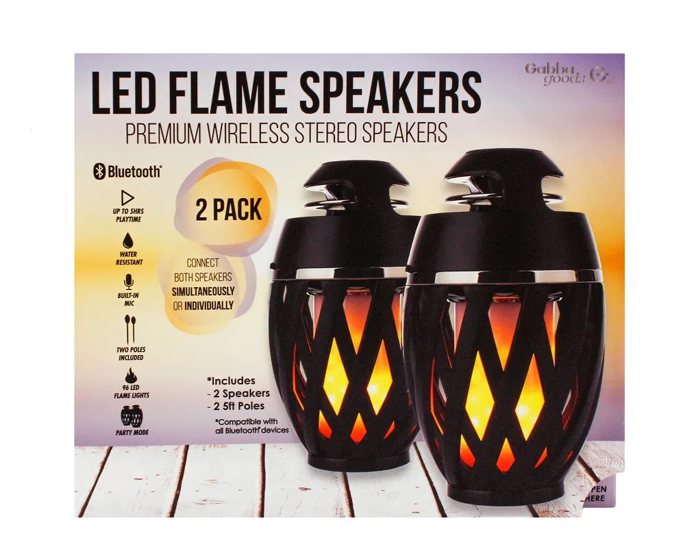 2-Pack Bluetooth Flame Speaker with 5 ft Pole