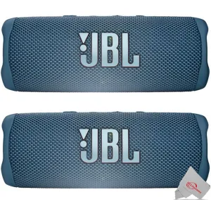 2x JBL FLIP 6 Wireless Portable Waterproof Speaker - Blue