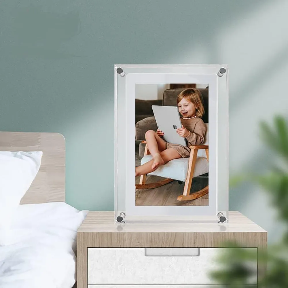 5 Inches Acrylic Digital Video Frame for Home Décor and Heartfelt Gift USB -Rechargeable