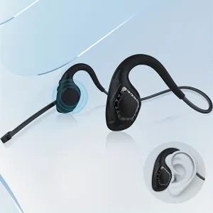 5.2 Open Ear Wireless Headset: Air Conduction Stereo Headphones with Noise-Cancelling Boom Mic, 8-Hour Playtime, Ultimate Comfort for Running, Driving, Hiking, and Work