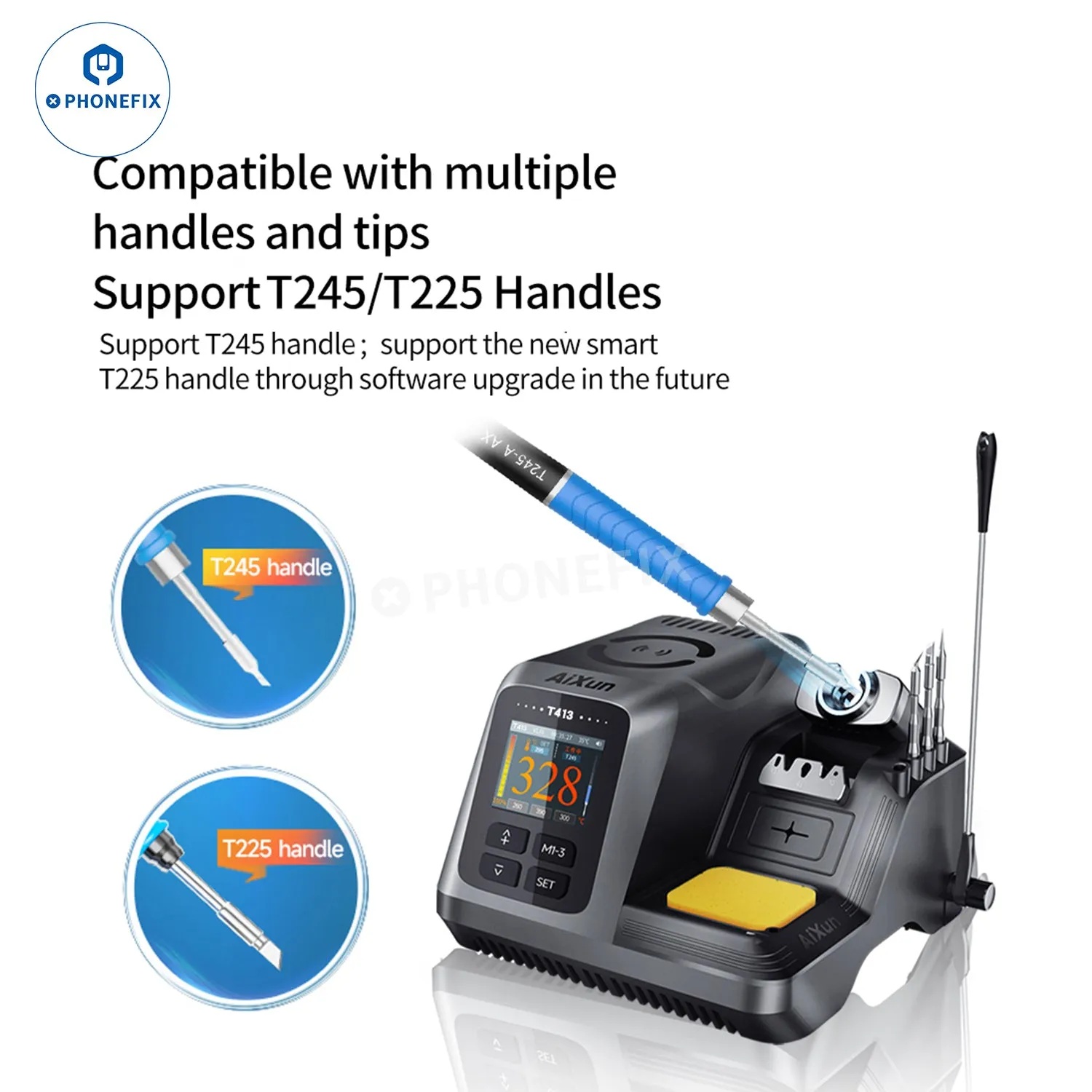 AIXUN T413 Integrated Soldering Station With T245/T225 Handle