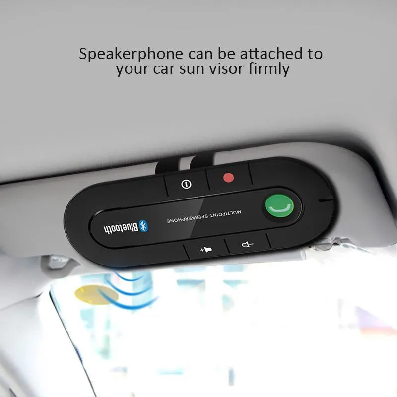 ANLUD Wireless Bluetooth Handsfree Car Kit Multipoint Speakerphone MP3 Music Player Sun Visor