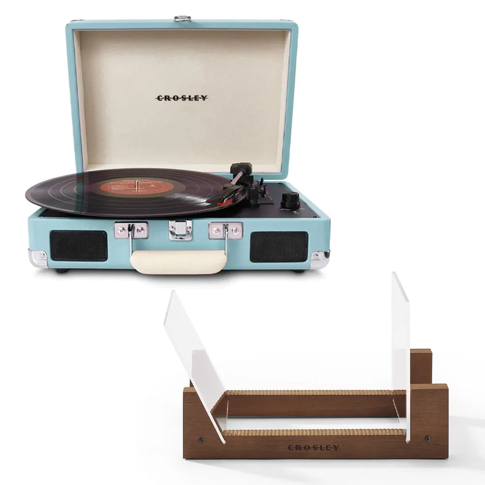 Bluetooth 3-Speed Turntable   Storage Stand Set - Crosley