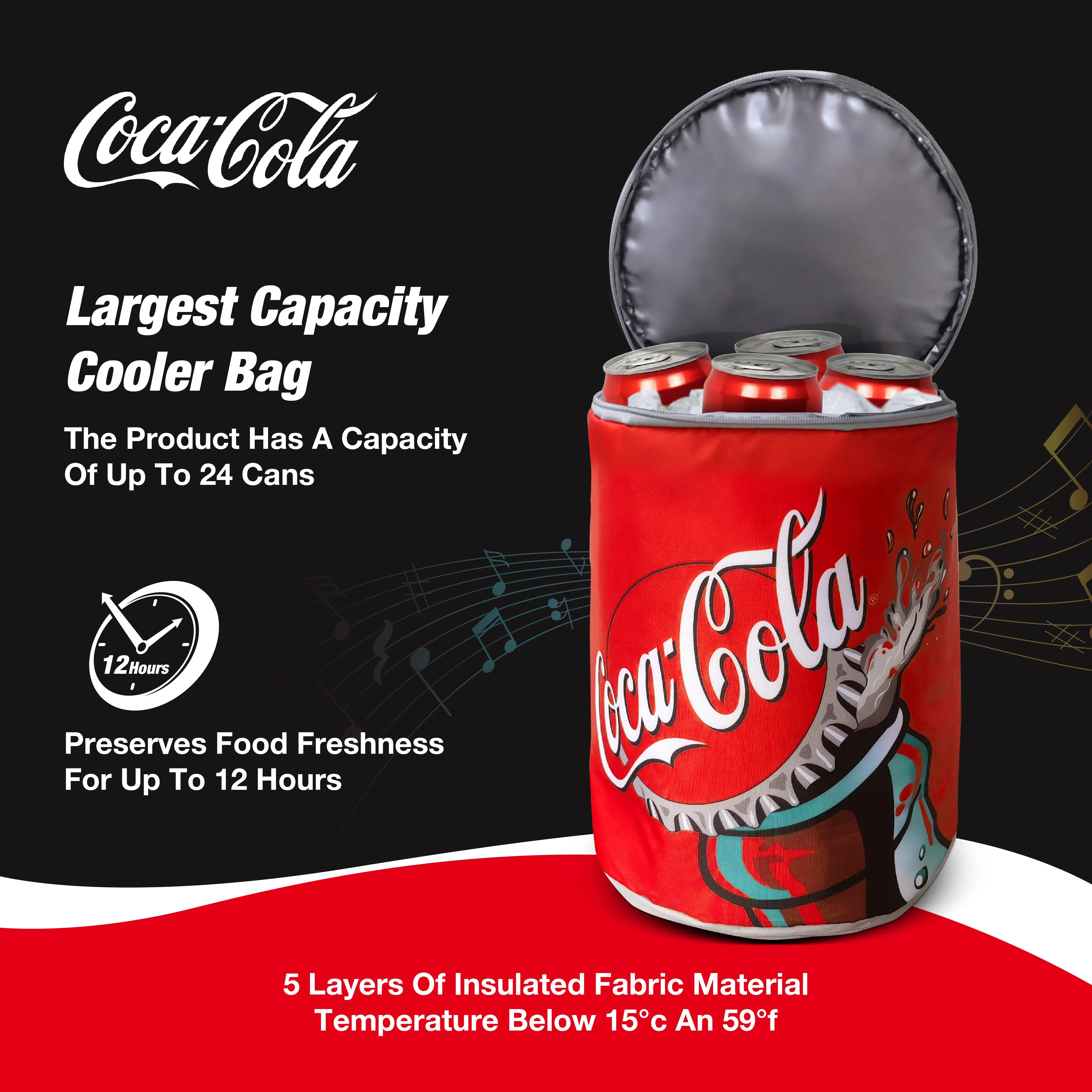 Coca-Cola/ Diet Coke Can Shaped Cooler Bag with Built-in Bluetooth Speakers