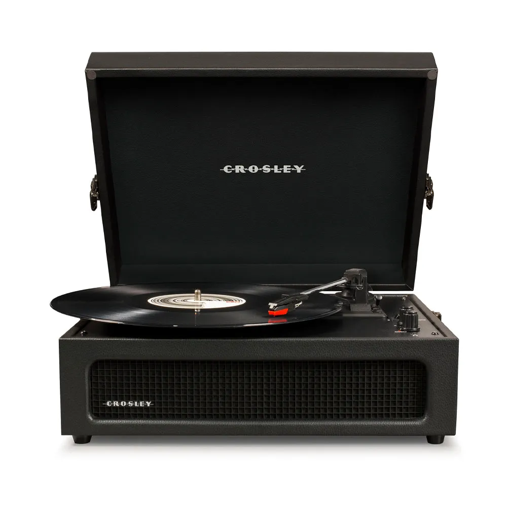 Crosley Voyager Bluetooth Portable Turntable - Black   Bundled Crosley Record Storage Display Stand