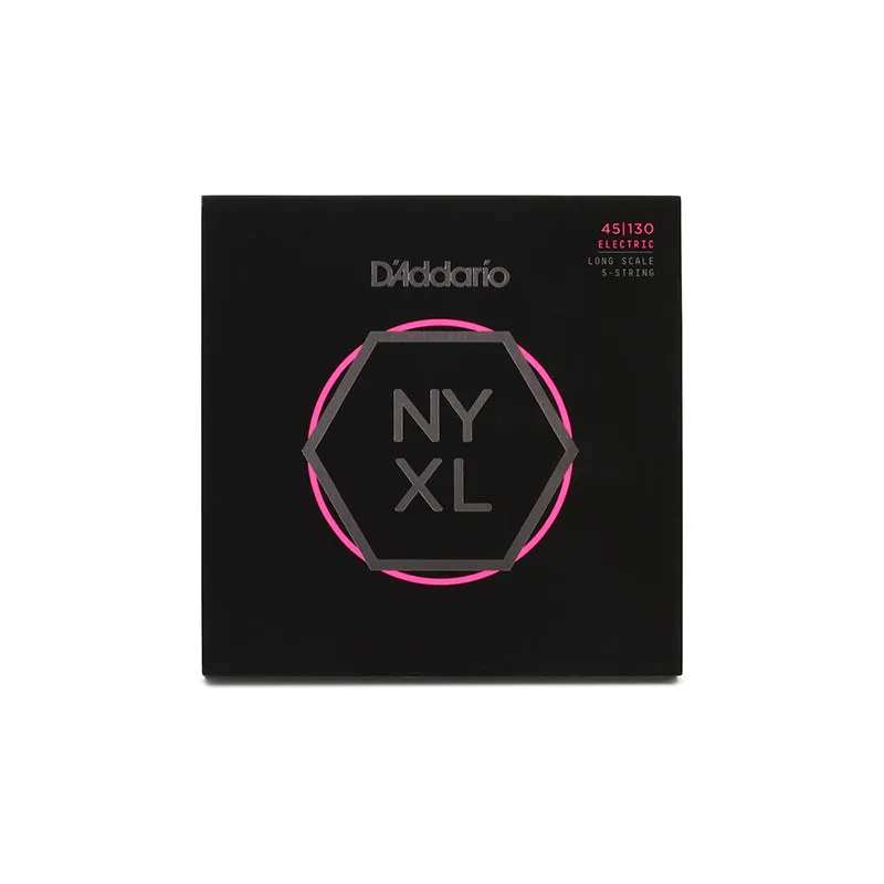 D'Addario NYXL45130 Reg Light 5-string Long Scale Nickel Wound Bass Guitar Strings - .045-.130