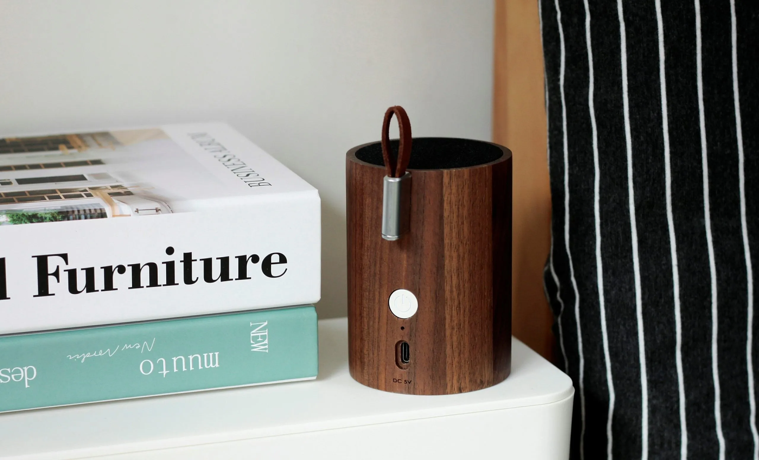 Drum Light Bluetooth Speaker in Walnut Bamboo and Beech by Gingko