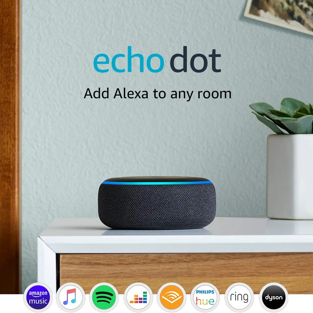 Echo Dot (3rd Gen) - Smart speaker with Alexa - Charcoal Fabric