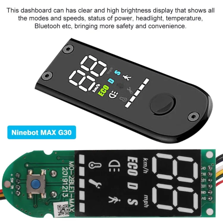 Electric Scooter Digital Display Instrument For Ninebot MAX G30(Controller Instrument Cover)