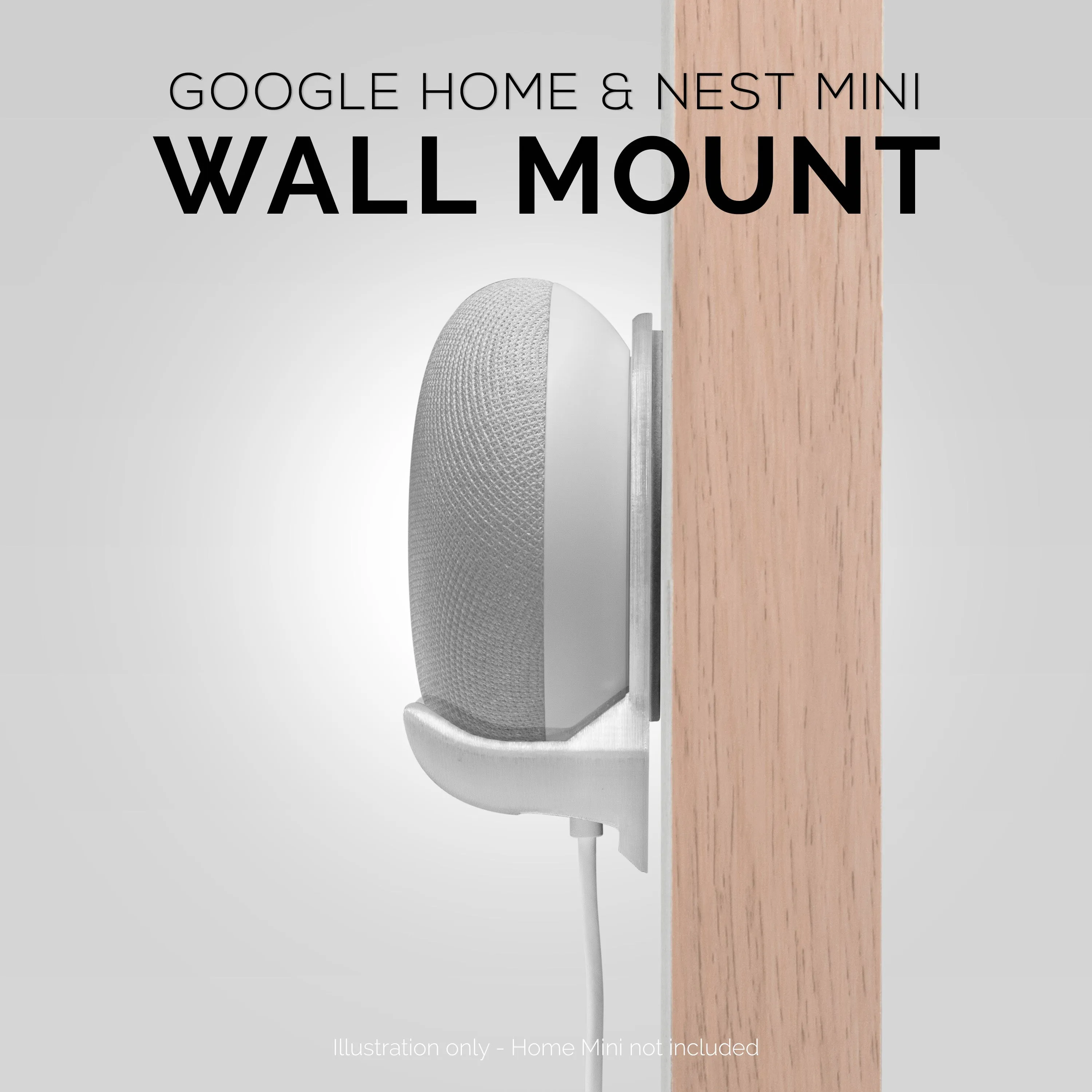 Google Nest Home Mini Stick On Wall Mount - Easy to Install