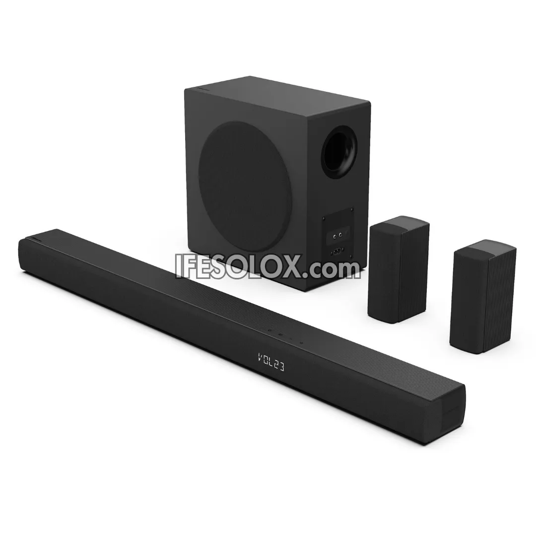 Hisense HS5100 5.1Ch 540W Bluetooth Sound Bar with Wireless Subwoofer and Rear Speakers - Brand New