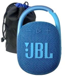 JBL Clip 4 Eco Ultra-Portable Waterproof Bluetooth Speaker (Forest Green) with Soft Pouch Bag