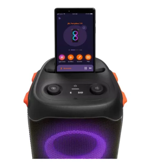 JBL Partybox 110 Portable party speaker with 160W powerful sound, built-in lights and splashproof