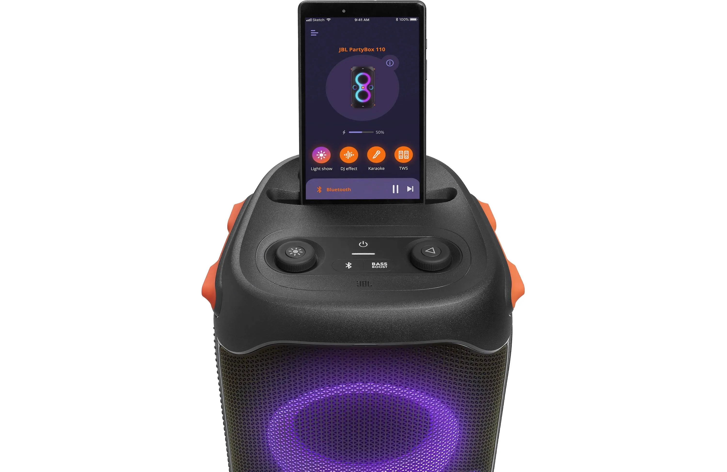 JBL PartyBox 110 Powerful, Portable Party Speaker with Light Effects and Bluetooth