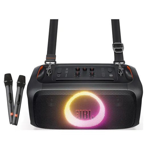 JBL Partybox On-The-Go Essential Portable Party Speaker with build-in lights and wireless mic