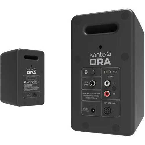 Kanto ORA 100W Powered Reference Desktop Speakers with Bluetooth (Black/Pair)