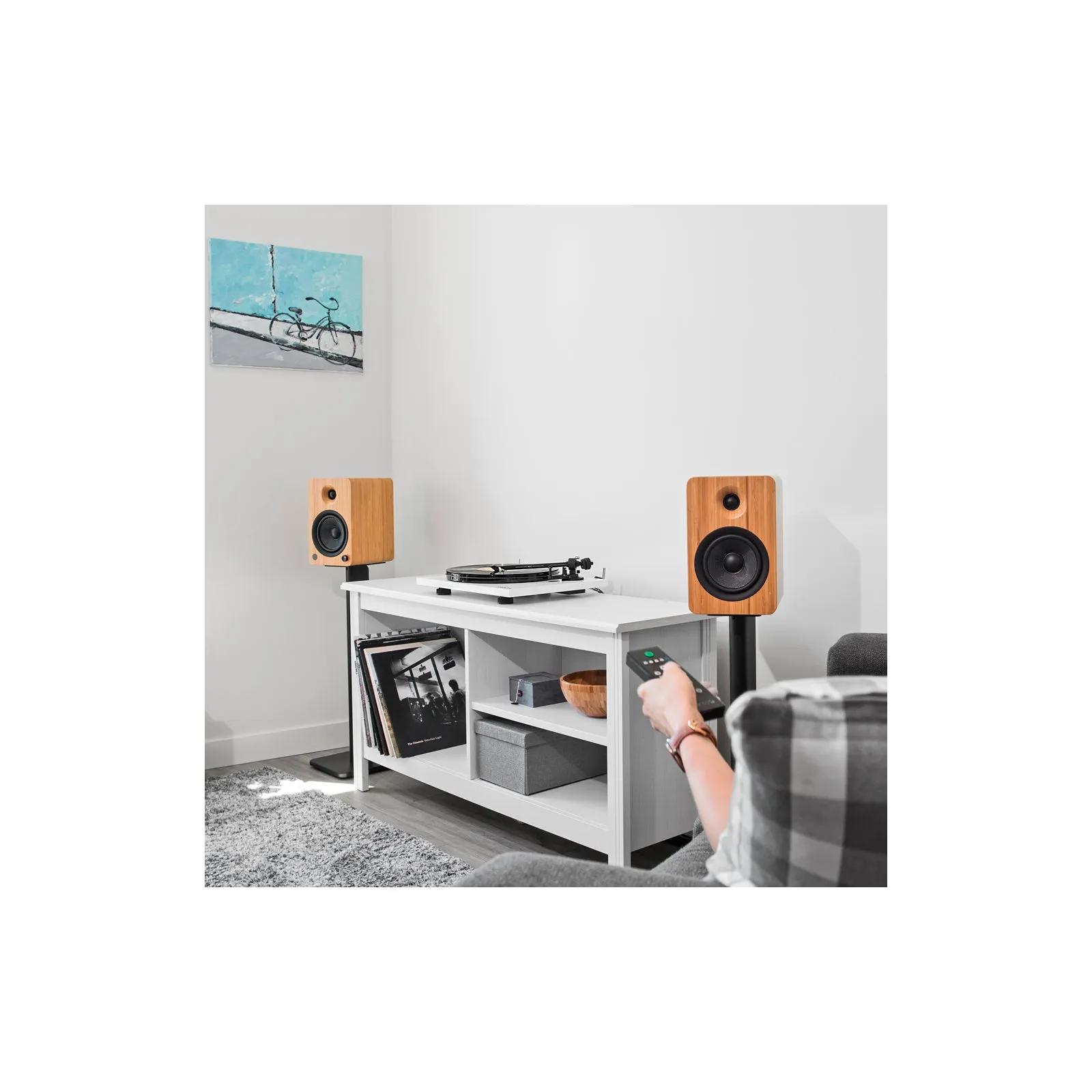 Kanto YU6 Powered Bookshelf Speakers With Bluetooth Bamboo