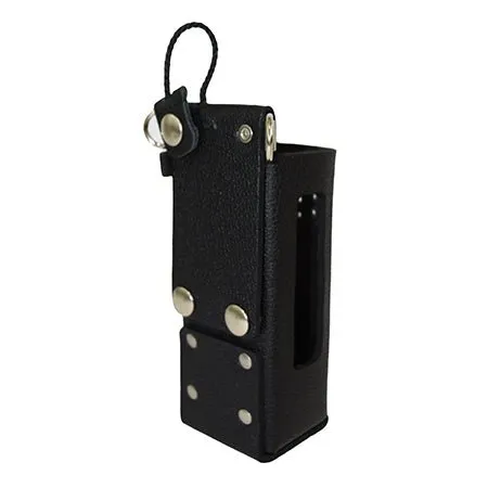 Leather Open Speaker Holster with Snapping Belt Loop and D-Rings BKR9000 Radios