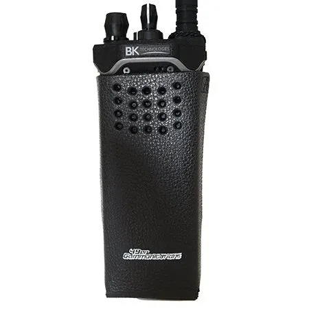 Leather Open Speaker Holster with Snapping Belt Loop and D-Rings BKR9000 Radios