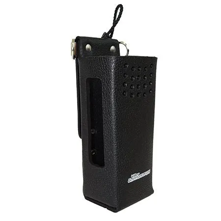 Leather Open Speaker Holster with Snapping Belt Loop and D-Rings BKR9000 Radios