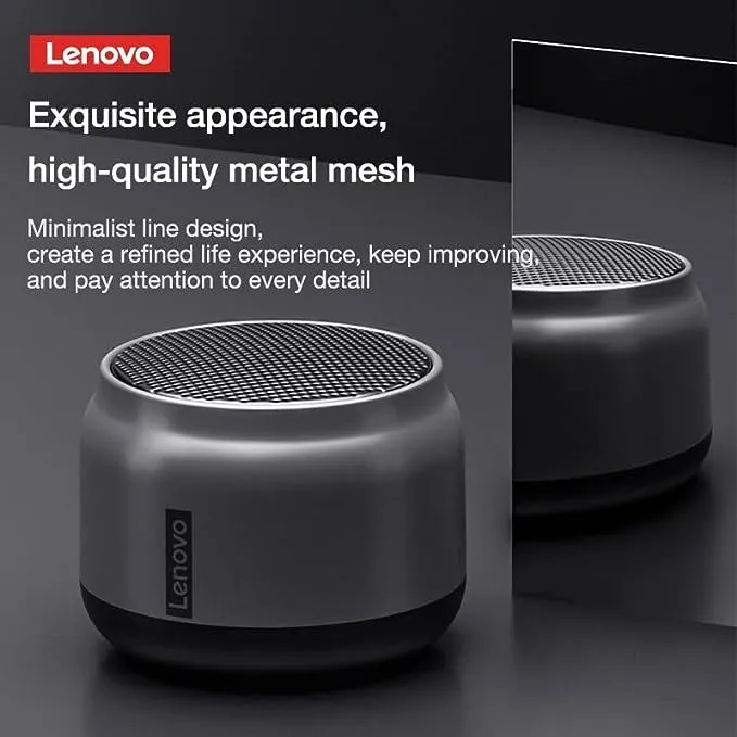 Lenovo Thinkplus K3 Speaker | Bluetooth V5.0, Outdoor Loudspeaker, 1200mAh Battery, Black