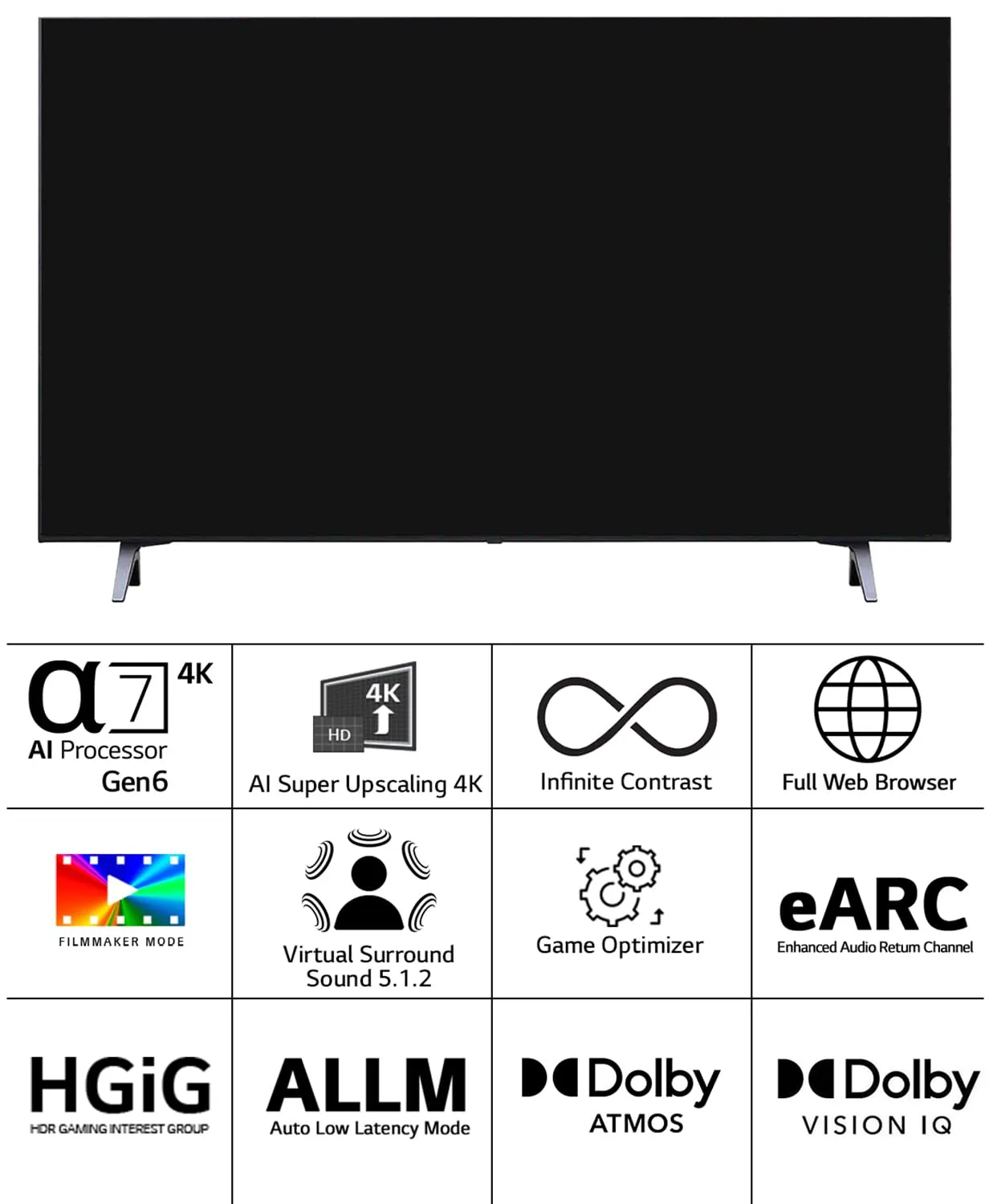 LG 55A3PSA 55 inches 4K Ultra HD Smart OLED TV in Rocky Black