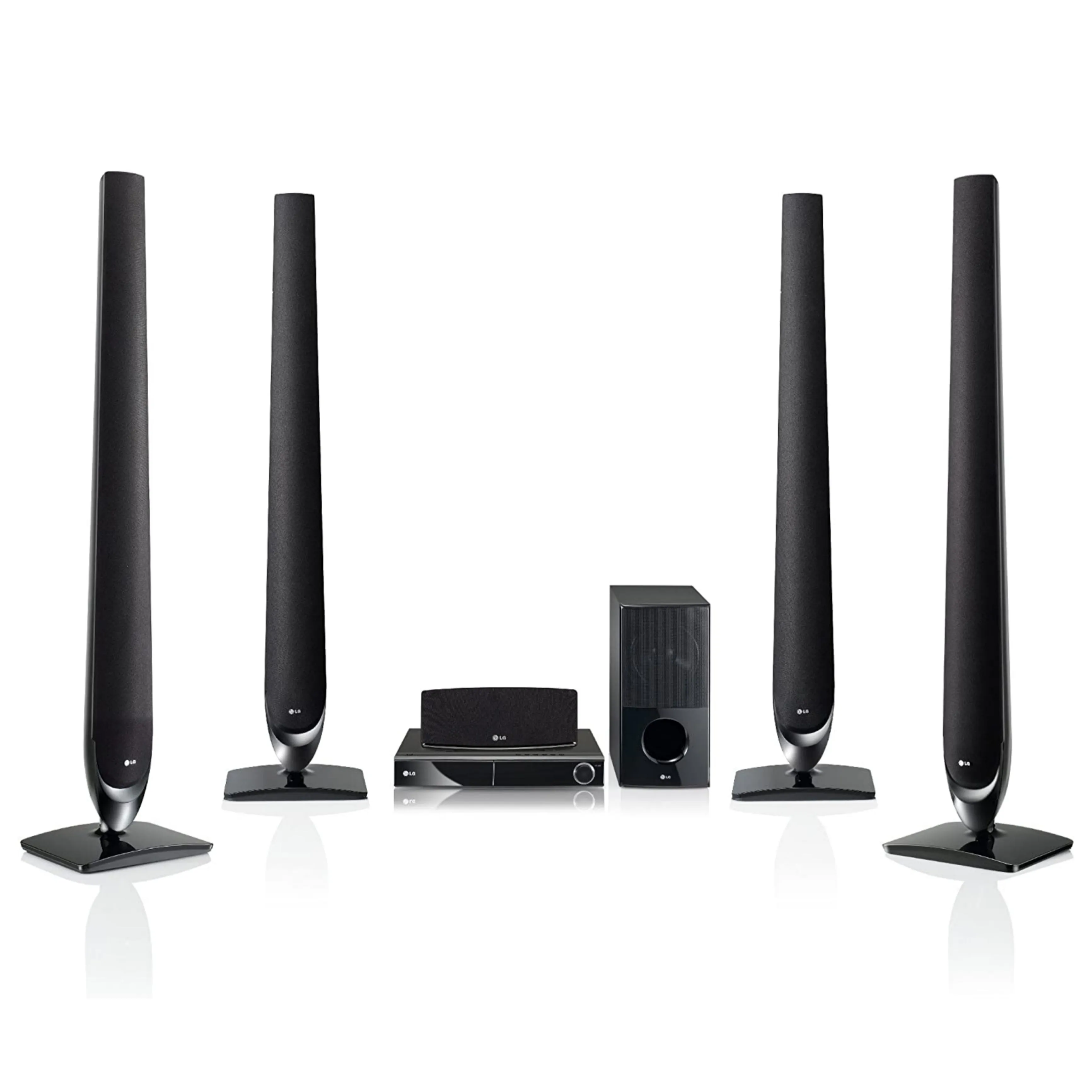 LG HT806TH 5.1Ch 850W Tower DVD Home Theater System (USB, FM, Aux, Optical, HDMI Out) - Foreign Used