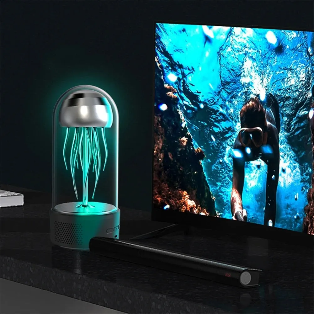 Luminous Colorful Jellyfish Lamp With Clock - Rechargeable