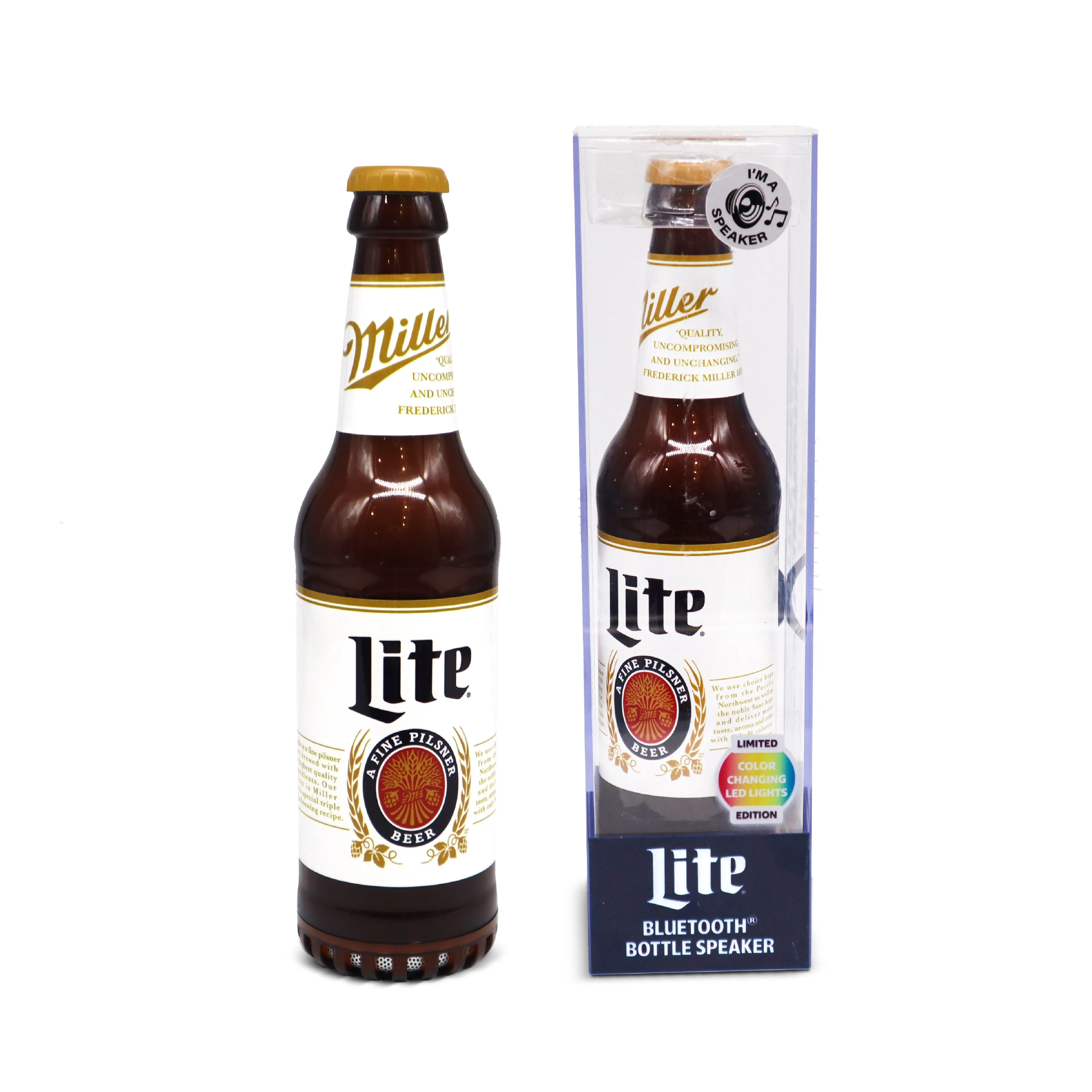 Miller Lite and Coors Light Bottle Shape Bluetooth Speaker With Acrylic Case