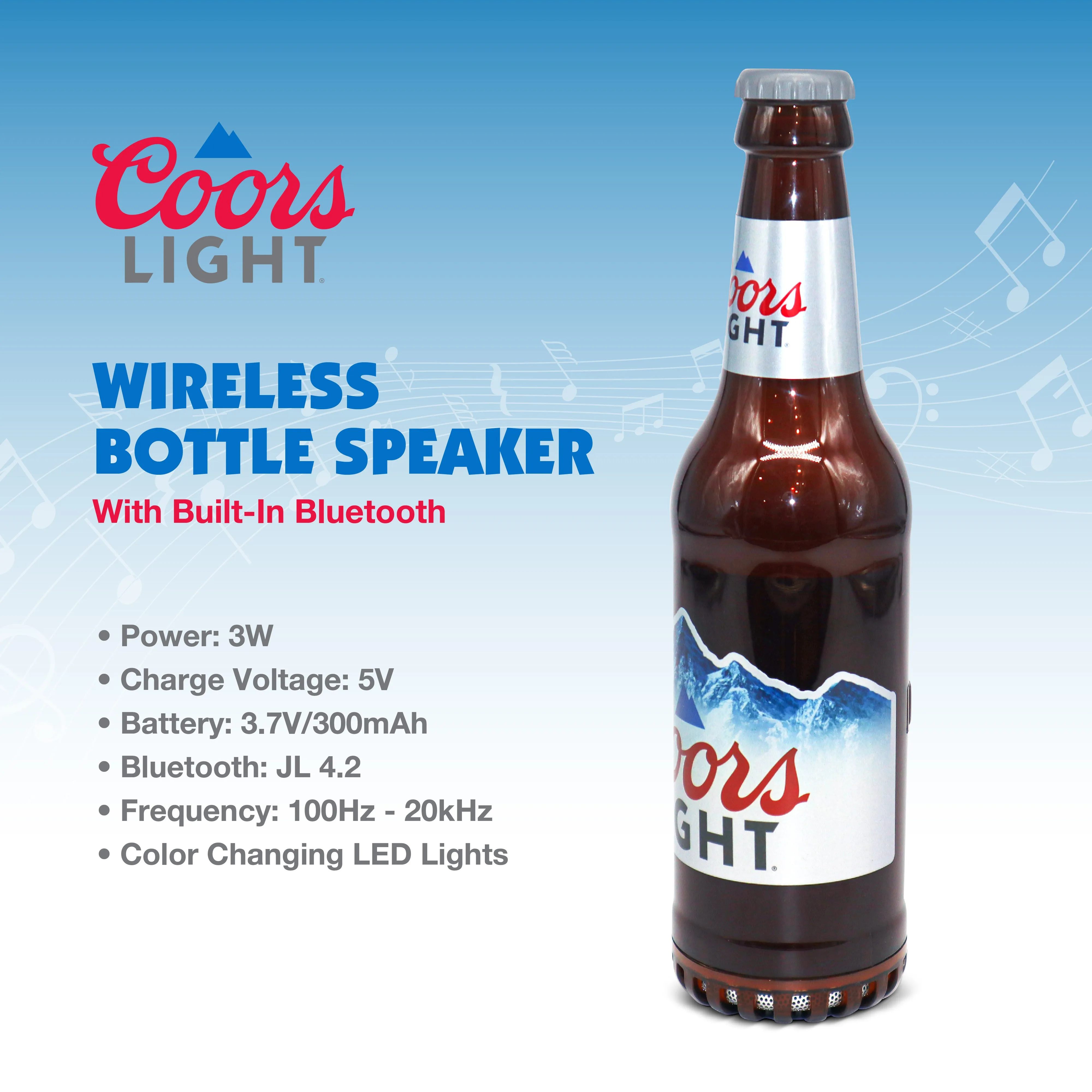 Miller Lite and Coors Light Bottle Shape Bluetooth Speaker With Acrylic Case