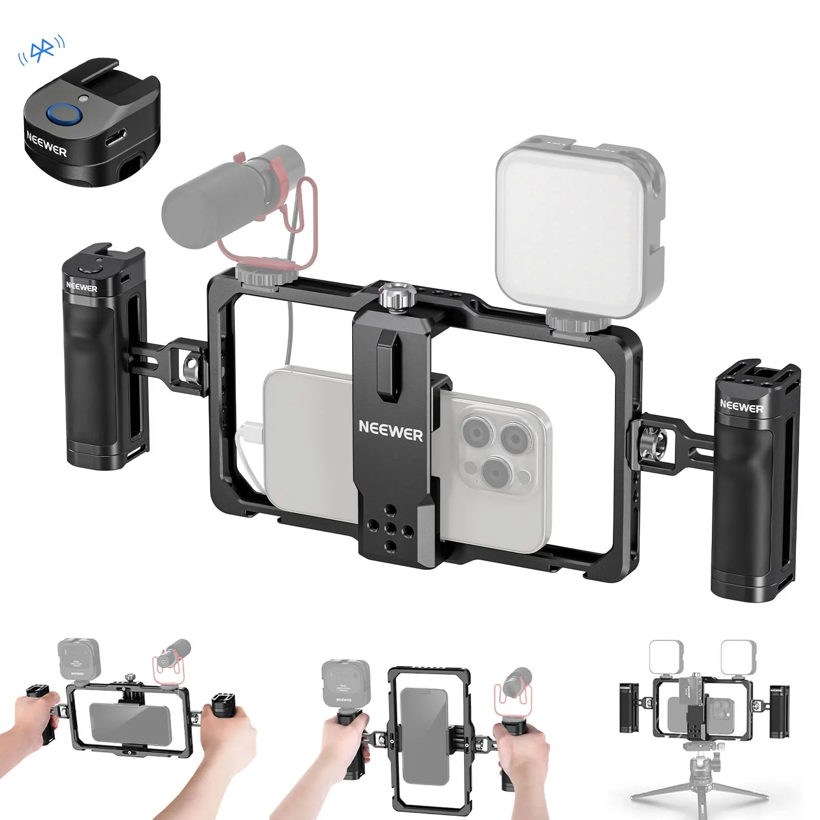 NEEWER PA009E Universal Phone Cage Video Rig With Bluetooth Shutter