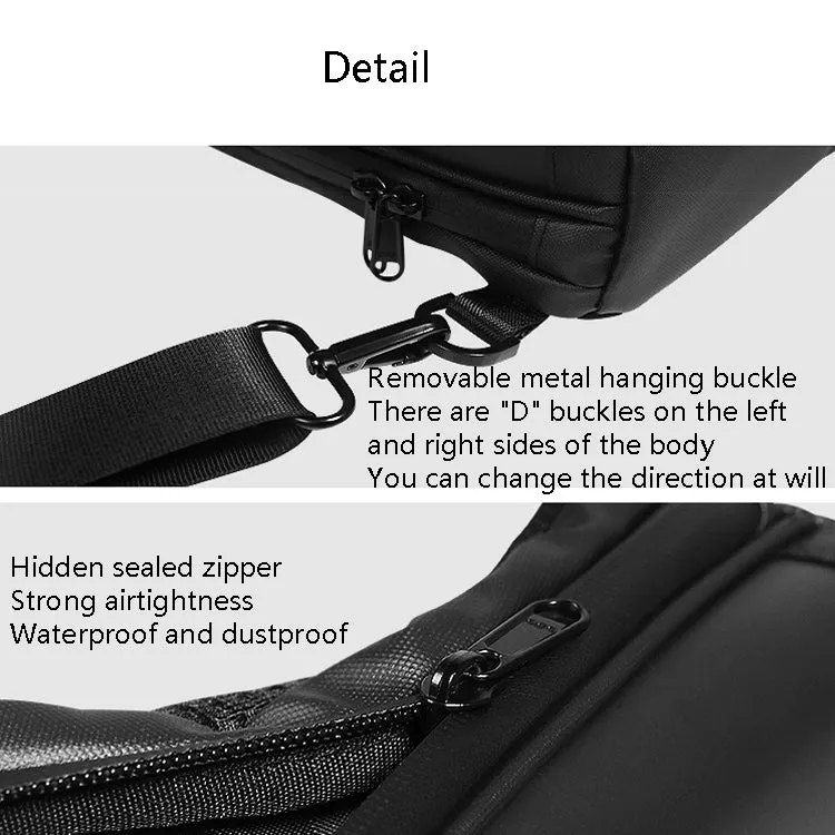 Outdoor LED Display Crossbody Bag Personality USB Bluetooth Small Bag, Size: 7 inch(Black)