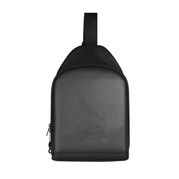 Outdoor LED Display Crossbody Bag Personality USB Bluetooth Small Bag, Size: 7 inch(Black)