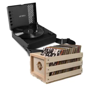 Portable 3-Speed Bluetooth Turntable Set   Crate - Victrola