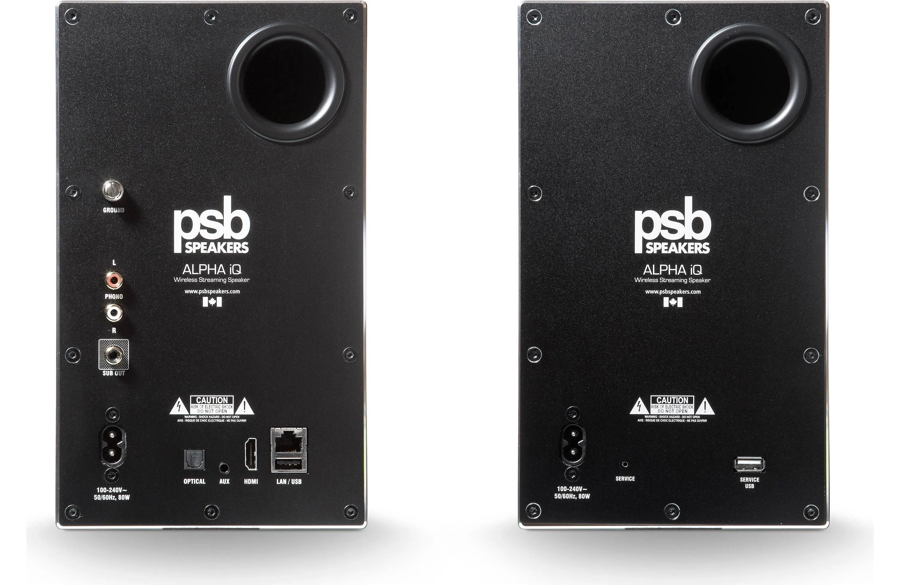 PSB Alpha iQ Streaming Powered Bookshelf Speakers with BluOS (Pair)