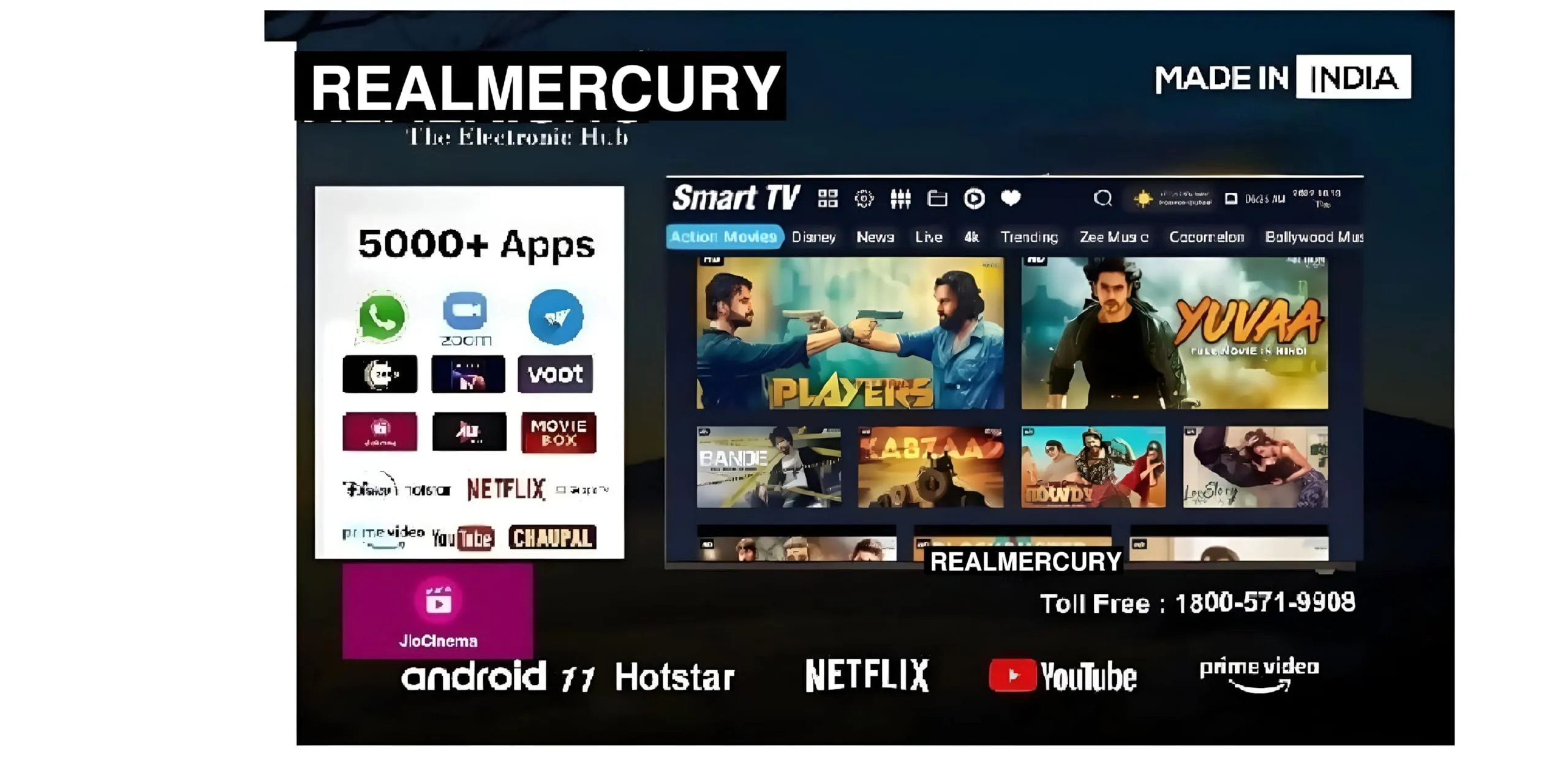 REAL MERCURY 32 Full hd 4k 80(cm) QLED IDF Series