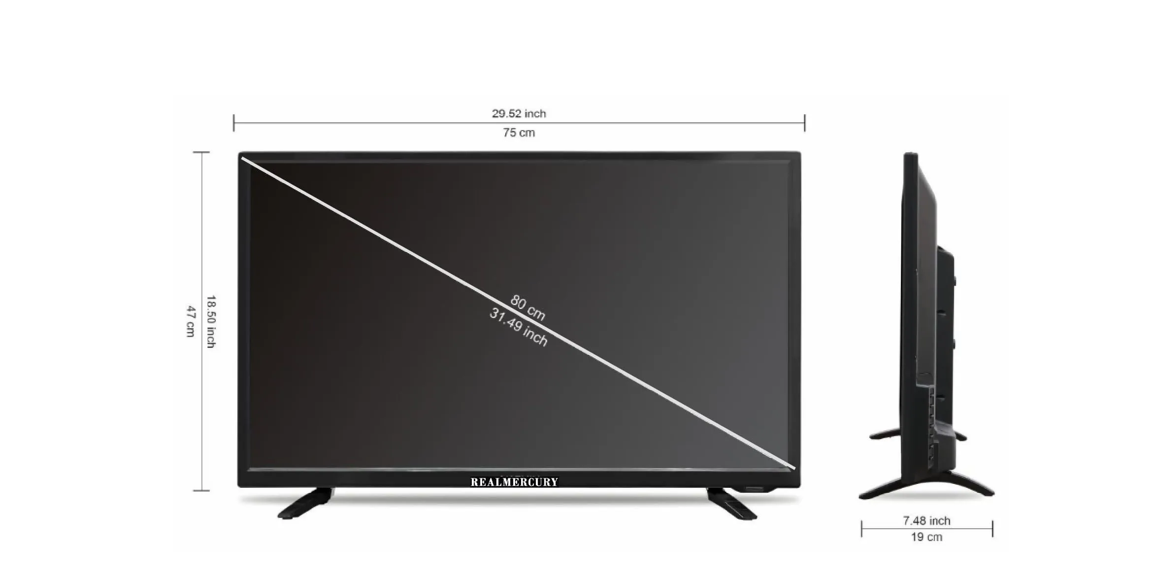 REAL MERCURY 32 inch Smart tv 80(cm) 4k Ultra Full hd QLED cf4 Series