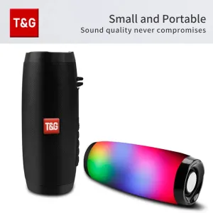 “TG157 ThunderBeat: Waterproof Outdoor Bluetooth Speaker with LED Lights, Powerful Subwoofer, TF & FM Radio Support”