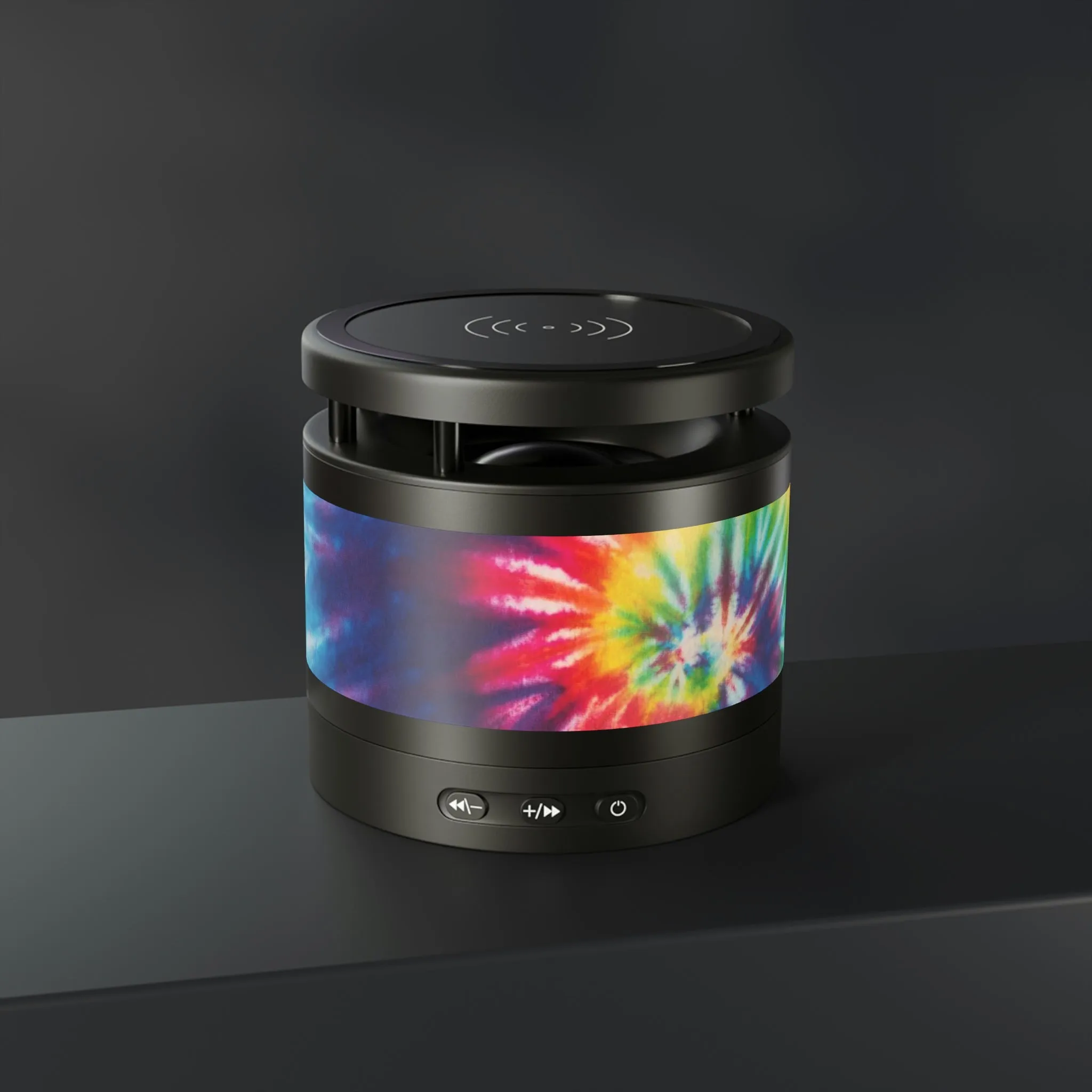 Tie-Dye Metal Bluetooth Speaker and Wireless Charging Pad