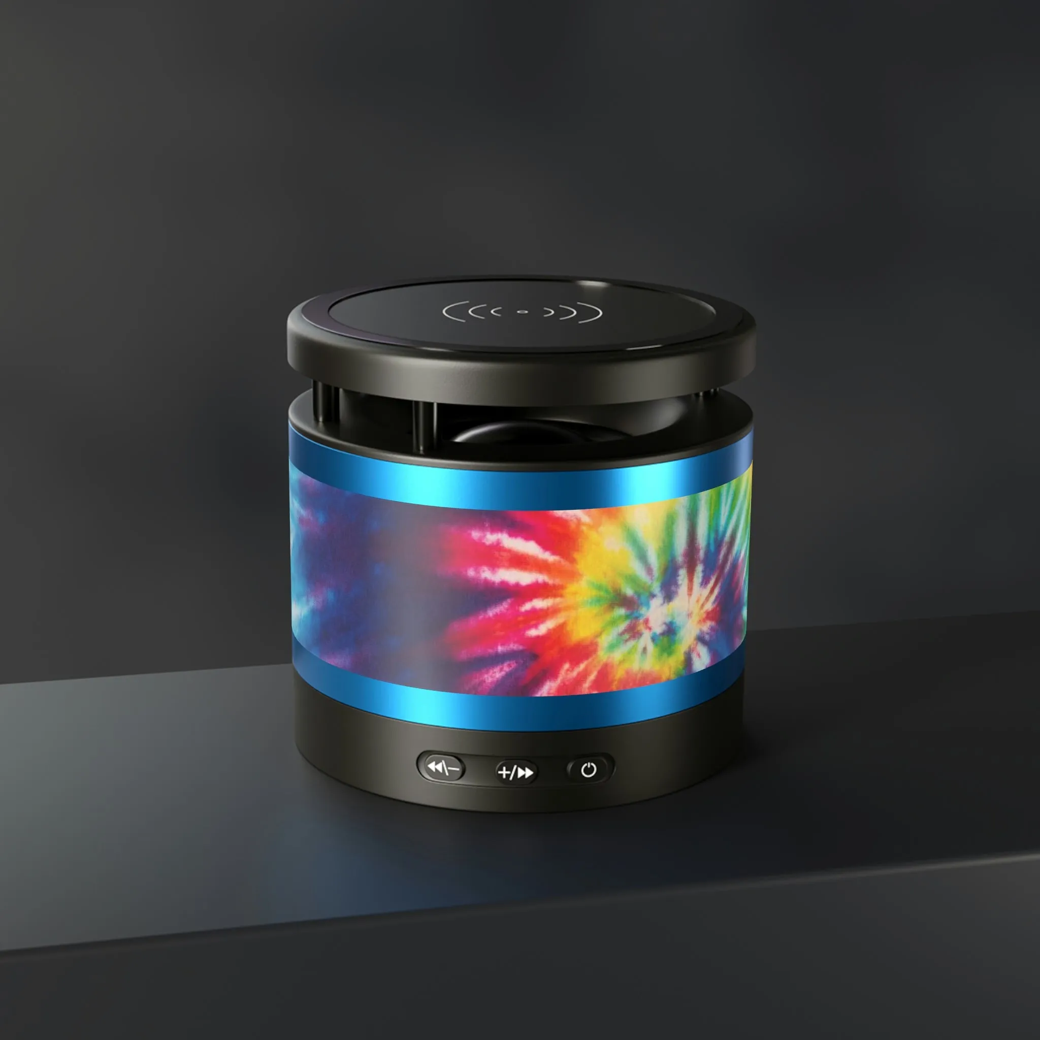 Tie-Dye Metal Bluetooth Speaker and Wireless Charging Pad