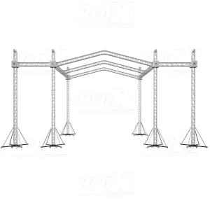 XTP-GS303023-PR3-12D 12D Stage Roofing System 30'W x 30'L x 23'H & Speaker Wings - Incl 6 Chain Hoist